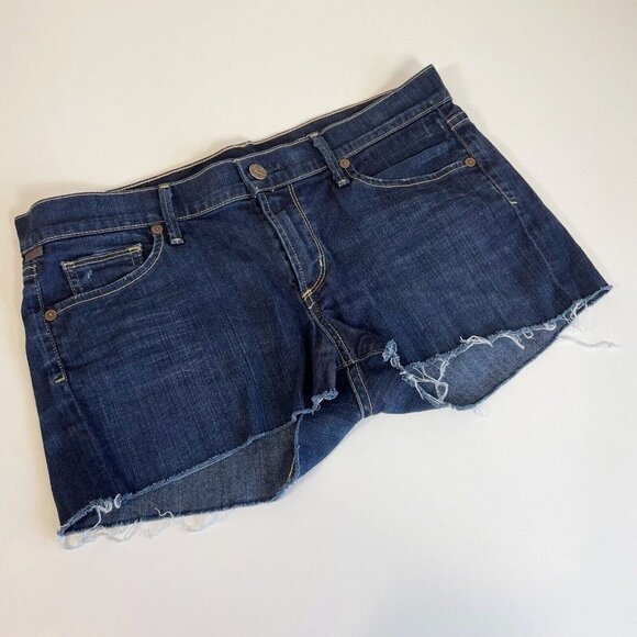 Citizens Of Humanity Womens Ava Low Rise Cut-off Denim Shorts Blue 30 Dark Wash - Picture 1 of 11